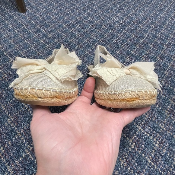 Preloved Cliffs by White Mountain Bow Espadrilles Slingback Sz 7M Gold Tan Beige - Picture 7 of 11